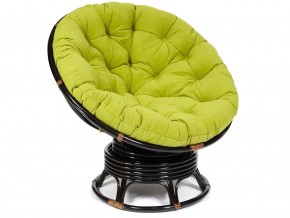 Кресло-качалка Papasan w 23/01 B с подушкой Antique brown, флок Олива в Златоусте - zlatoust.магазин96.com | фото