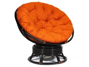 Кресло-качалка Papasan w 23/01 B с подушкой Antique brown, ткань Оранжевый в Златоусте - zlatoust.магазин96.com | фото