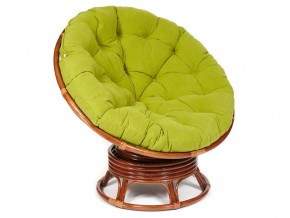 Кресло-качалка Papasan w 23/01 B с подушкой Pecan, флок Олива в Златоусте - zlatoust.магазин96.com | фото